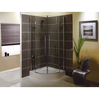 Pura Polished Silver 900mm Quadrant Shower Enclosure and Tray