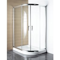 Silver 800mm RH Offset Quadrant Shower Enclosure and Tray