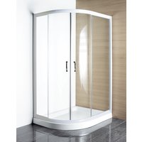 White 900mm LH Offset Quadrant Shower Enclosure and Tray