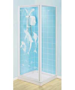 Dolphin Motif Shower Enclosure