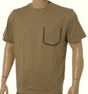 Aquascutum Dark Beige Short Sleeve Cotton T-Shirt With Pocket (Kennington)