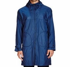 Dunoon technical blue trench coat