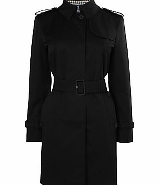 Aquascutum Single Breasted Raincoat, Black