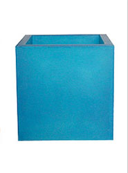 Contemporary Blue Cube Planter