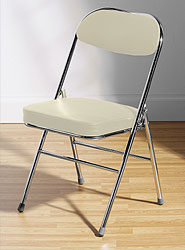 Arboreta Folding Chrome Chair with Cream PVC Seat and Back
