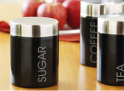 Arboreta Kitchen Black Enamel Storage Jars