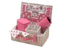 Pretty in Pink Picnic Basket 4 person