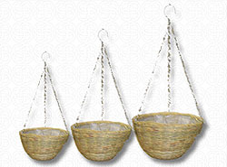 Arboreta Rattan Hanging Lined Planter