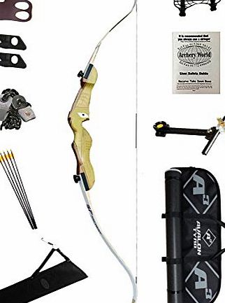 Archery World Archery Recurve Bow with wood handle Kit 1 - Adult - 68`` bow - right hand (pull string with right hand)