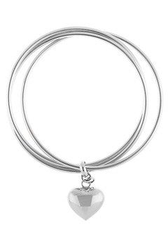 Exclusive to Goldsmiths Argent Silver Heart Bangle