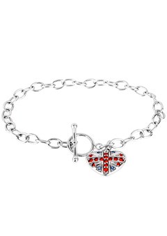 Silver and Cubic Zirconia Heart Bracelet