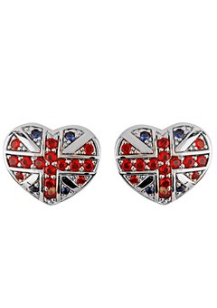 Silver and Cubic Zirconia Heart Earrings