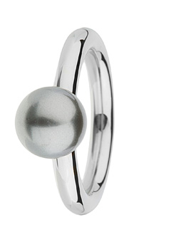 Silver and Rhodium Plated Pearl Ring