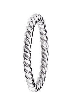 Silver and Rhodium Plated Twist Ring
