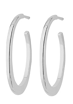 Silver Large Thin Hoop Earrings BA963229