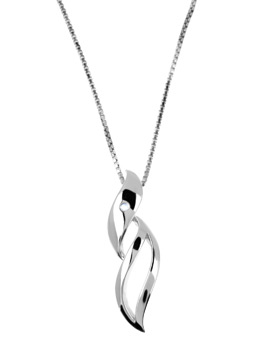 White Fire swirl pendant and chain