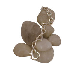 Argento Chunky heart link bracelet