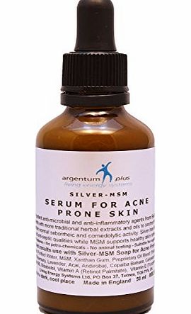 argentum plus Colloidal Silver-MSM Serum for Acne Prone Skin 50 ml dropper / pipette