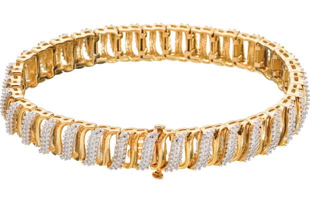 Argos 18ct Gold Plated Sterling Silver Diamond Bracelet
