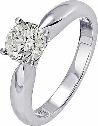 18ct White Gold 1 Carat Diamond Solitaire Ring -