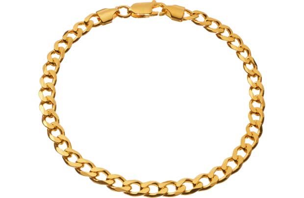 9ct Gold Plated Silver Solid Curb Bracelet