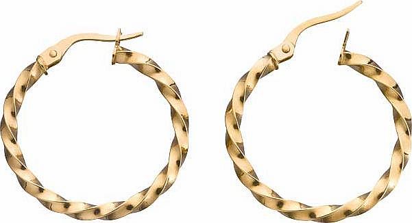 9ct Gold Wave Twist Earrings