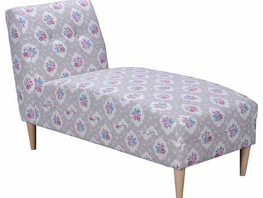Chaise Leather Effect Sofa - Floral Print