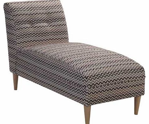 Chaise Leather Effect Sofa - Zigzag Print