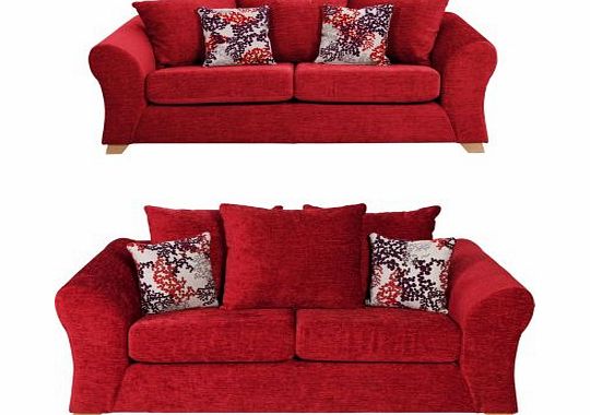 Argos Clara Large and Regular Sofa - Red
