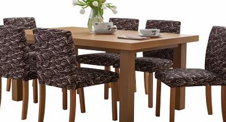 Argos Hayden Oak Effect Dining Table and 6 Leaf Chairs