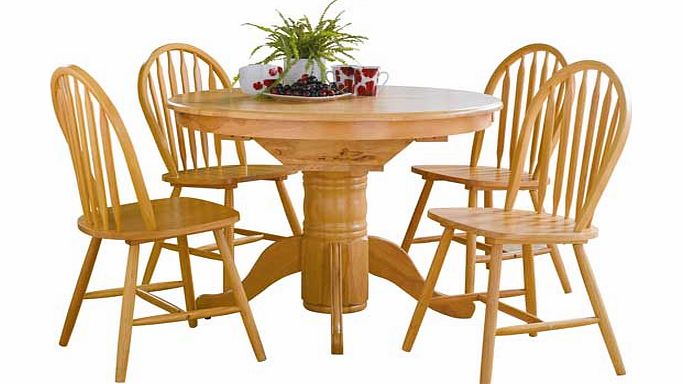 Kentucky Natural Extendable Dining Table and 4
