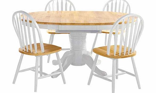 Kentucky Two Tone Extendable Dining Table and 4