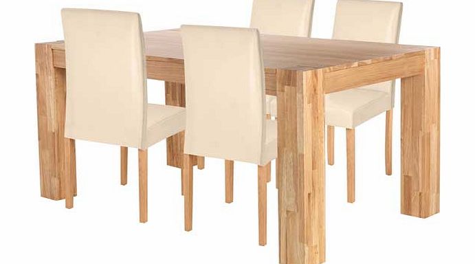 Argos Marlow Dining Table and 4 Midback Cream Chairs