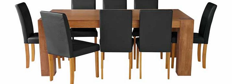 Argos Marlow Dining Table and 8 Midback Black Chairs