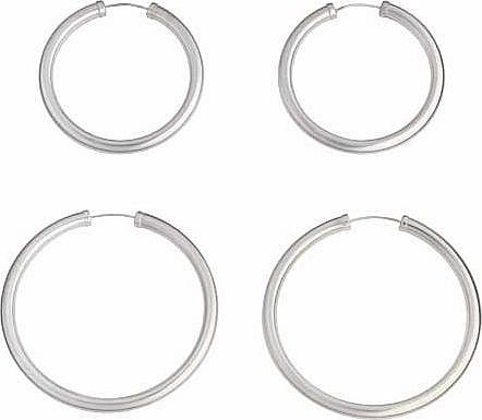 Argos Sterling Silver Hoop Earrings - Set of 2