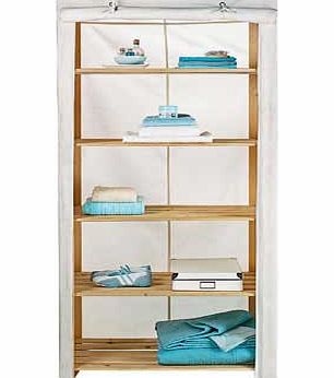 Argos Value Range Polycotton and Wood 5 Shelf