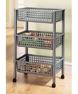 Value Silver Effect 3 Tier Vegetable Trolley