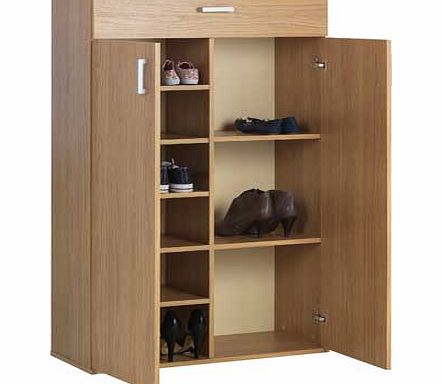 Argos Venetia Tall Shoe Storage Cabinet - Oak Effect
