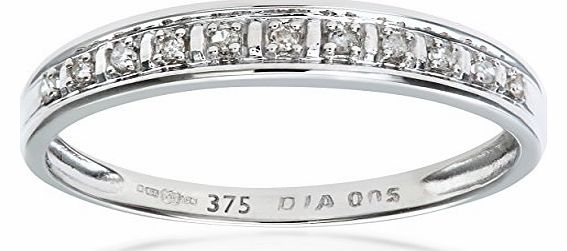 Ariel 9ct White Gold Diamond Pave Set Eternity Ring