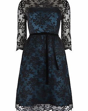 Ariella Millie Dress, Black/Teal