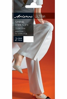 Aristoc Ladies 2 Pair Aristoc 10 Denier Ultra Shine Knee Highs In 2 Colours Nude