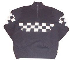 Armani 1/2 zip checker knit