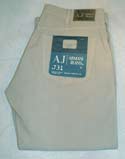 Armani Beige Cotton Zip Fly Straight Leg Jeans 34 Leg (J31)