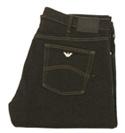 Armani Black Denim Classic Waist Straight Leg Zip Fly Jeans - 34 Leg (J31)