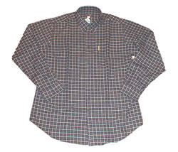 Button-down collar check shirt