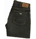 Dark Denim Worn Effect Regular Straight Leg Button Fly Hemp Jeans - 34 Leg (J21)