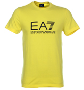 EA7 Banana Yellow T-Shirt with Printed