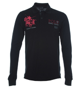 EA7 Black Pique Polo Shirt