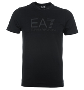 EA7 Black T-Shirt with Rubberised Logo