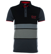 EA7 Dark Slate and Grey Polo Shirt